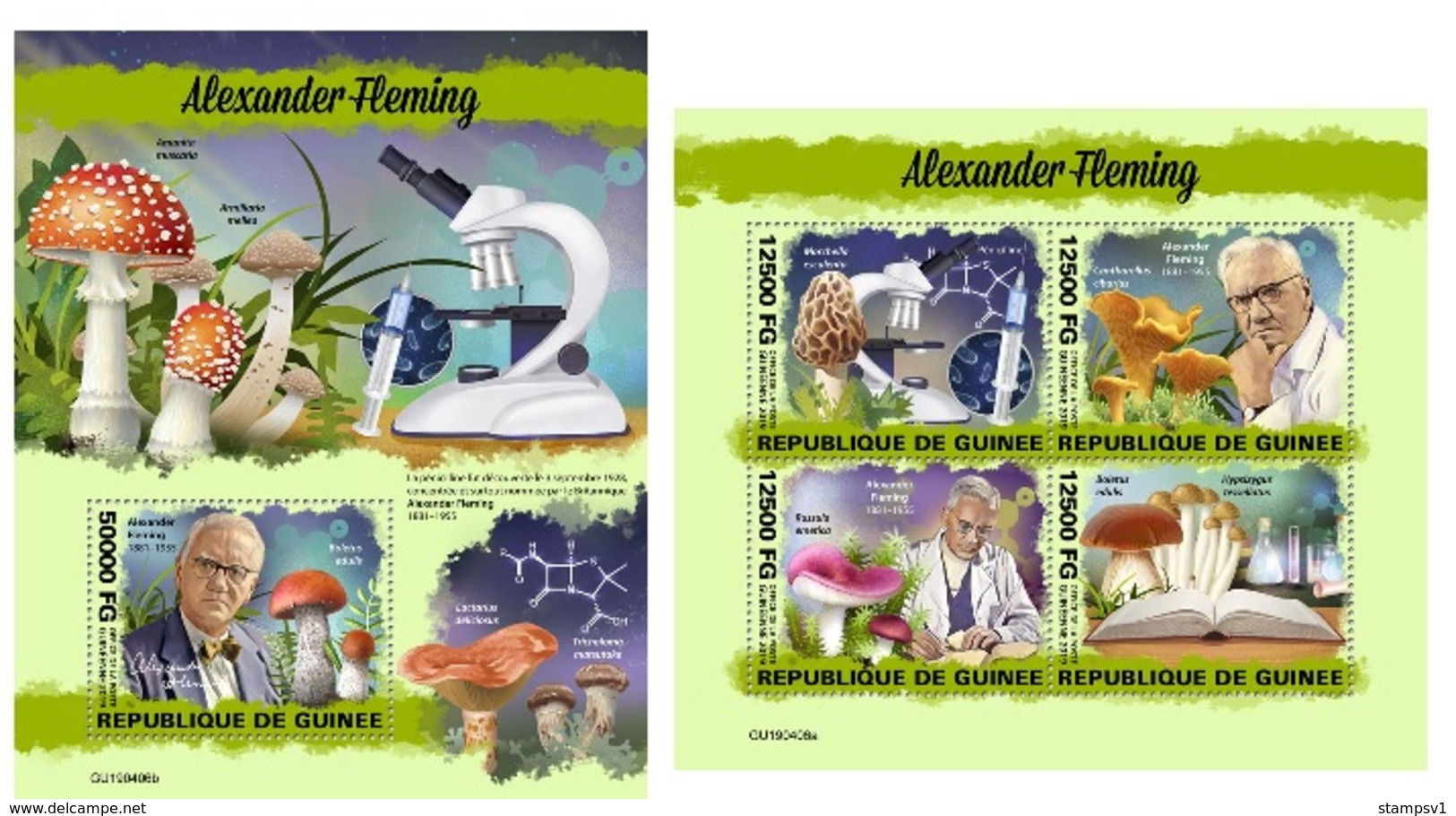 Guinea. 2019 Mushrooms. Alexander Fleming. (0406) OFFICIAL ISSUE - Funghi