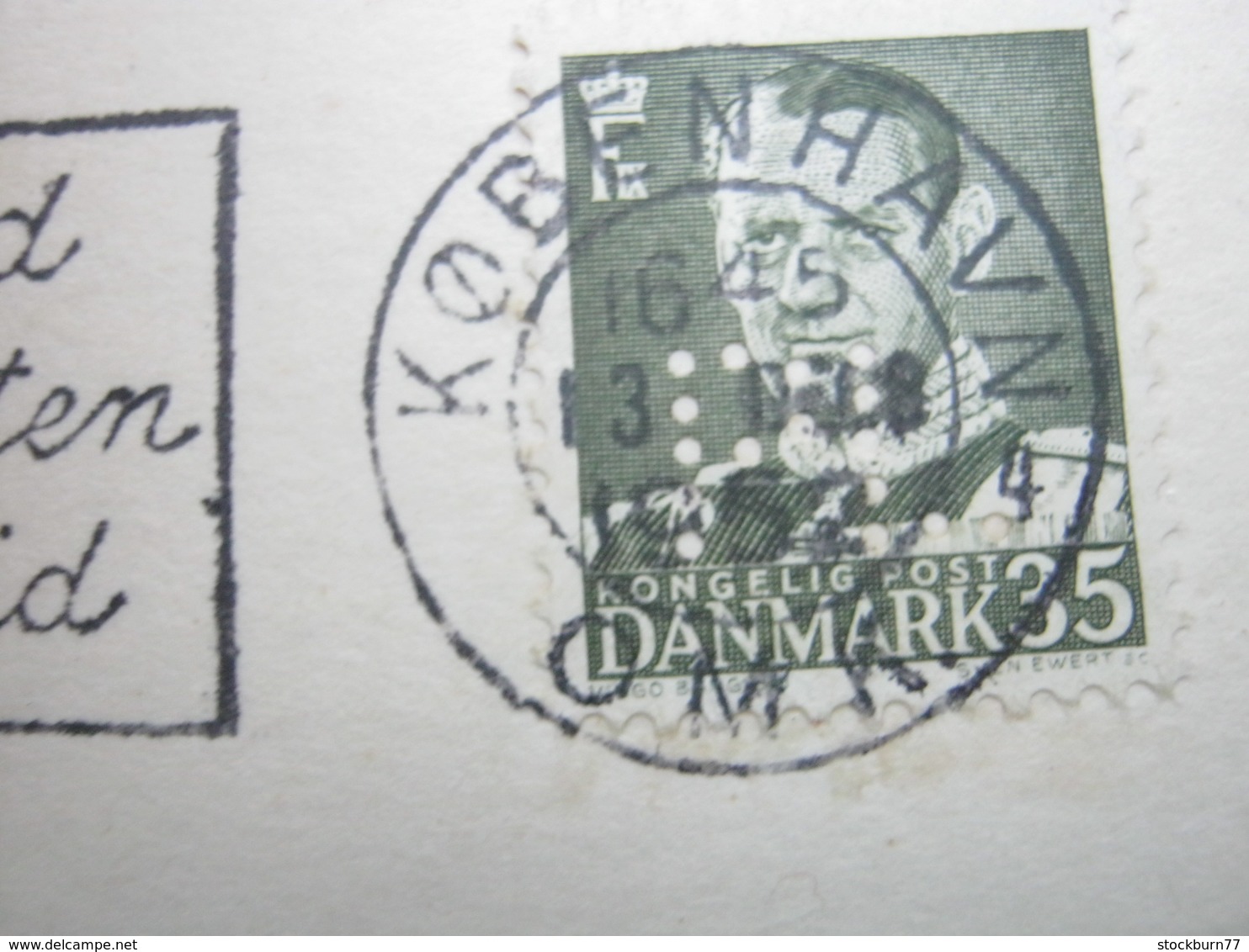 1952 , Karte Aus Kopenhagen Mit Firmenlochung , Perfin - Storia Postale