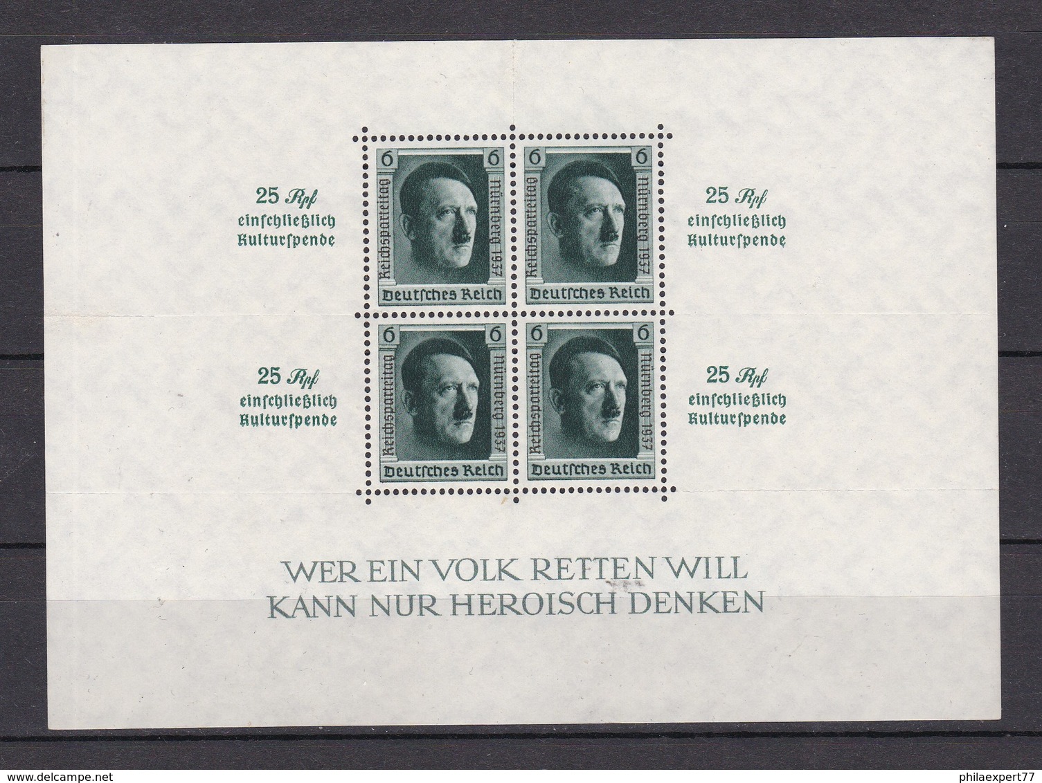 Deutsches Reich - 1937 - Michel Nr. Block 11 - BPP Signiert - Neufs