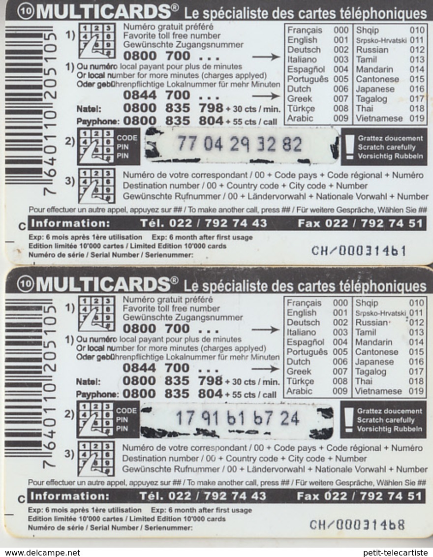 SWITZERLAND - PHONE CARD - TAXCARD ***   PRÉPAID  2 X MUTICARDS 2  *** - Schweiz