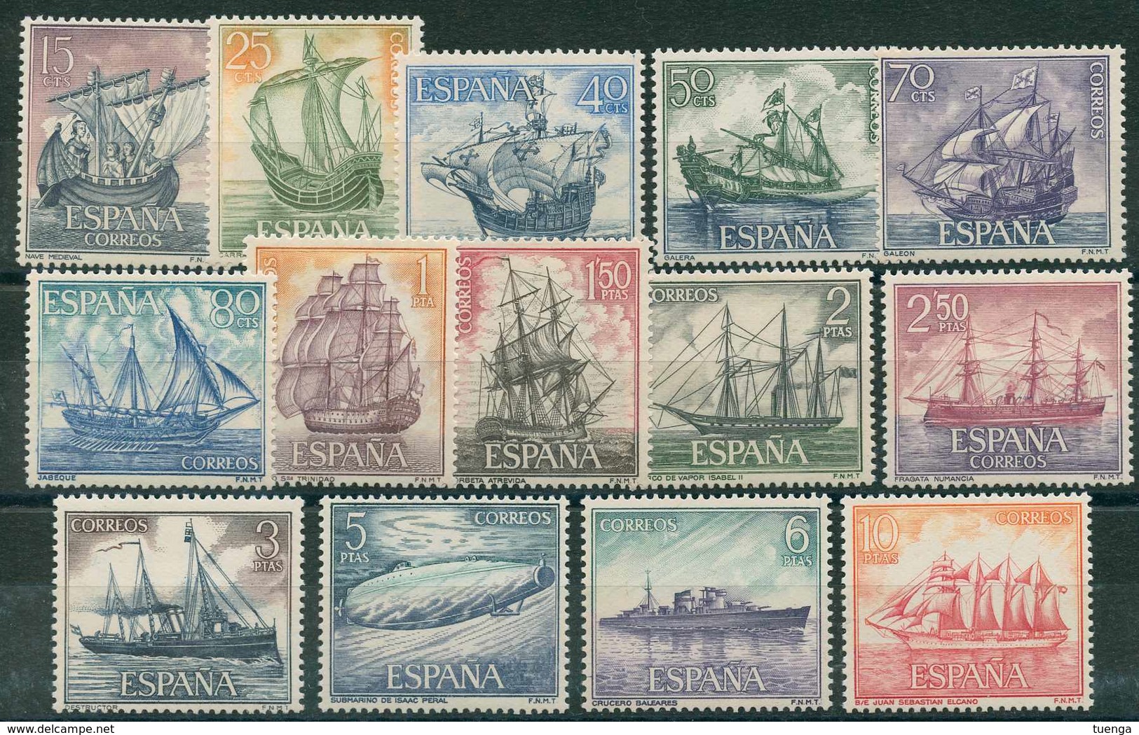 ESPAÑA 1964. Edifil **1599/1612 - Homenaje A La Marina Española - Nuevos