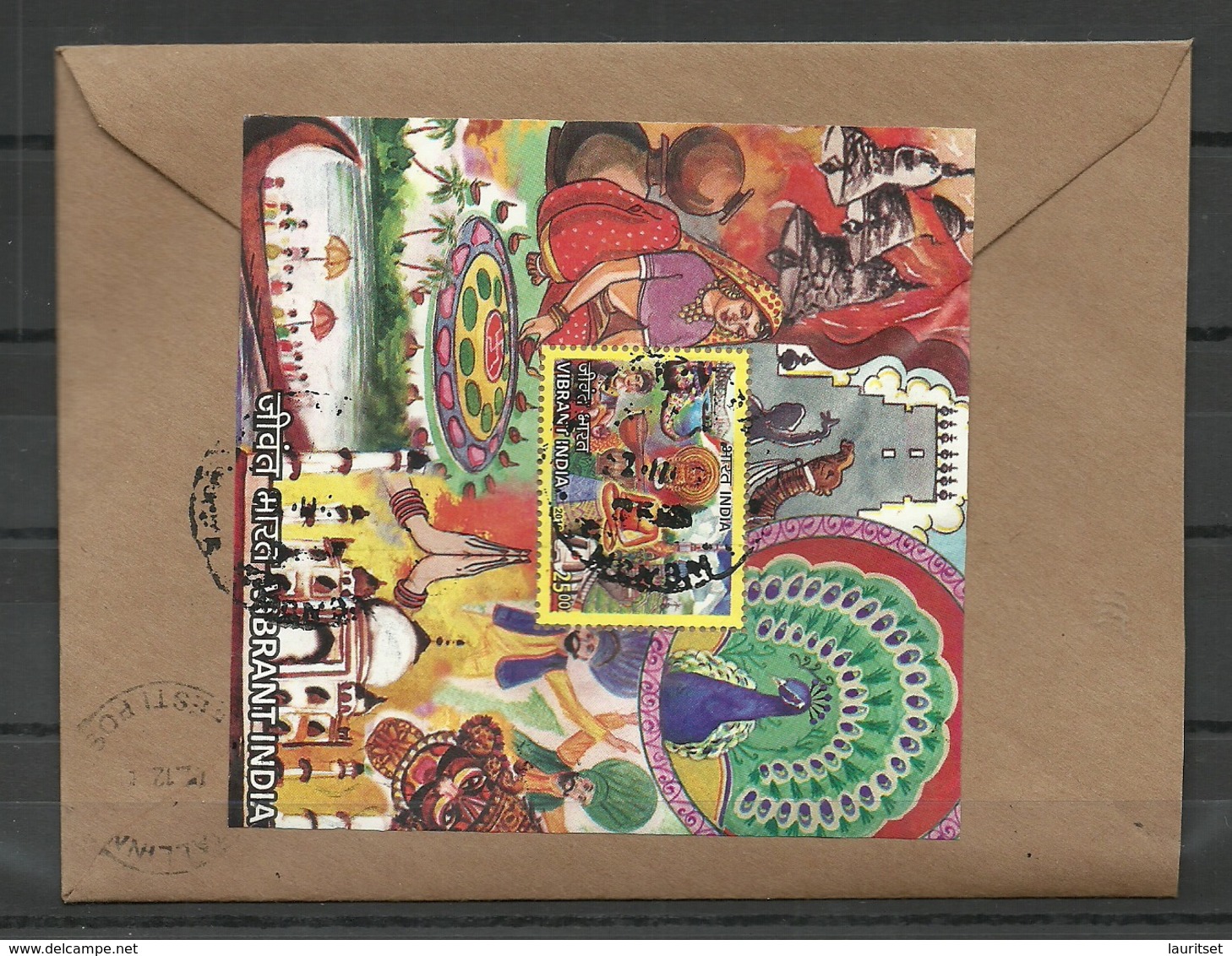 INDIA 2019 Nice Stamp Block On Cover (back Side) To Estonia - Lettres & Documents