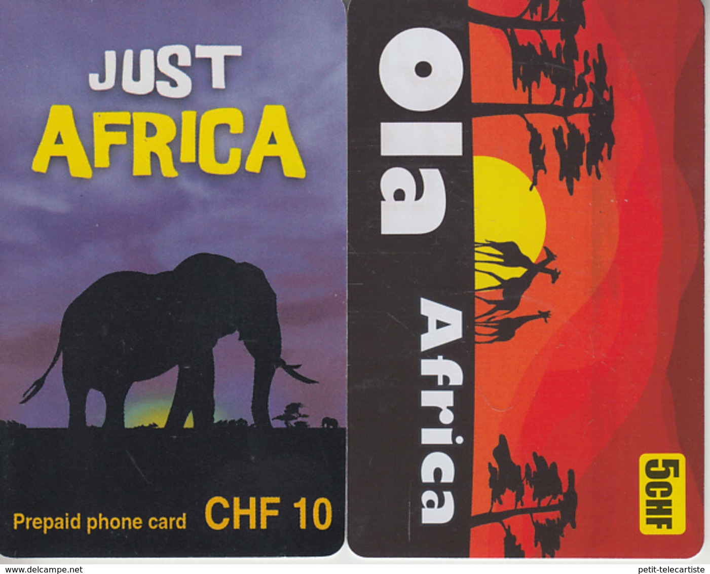 SWITZERLAND - PHONE CARD - TAXCARD ***   PRÉPAID  - ÉLÉPHANT & GIRAFE *** - Jungle