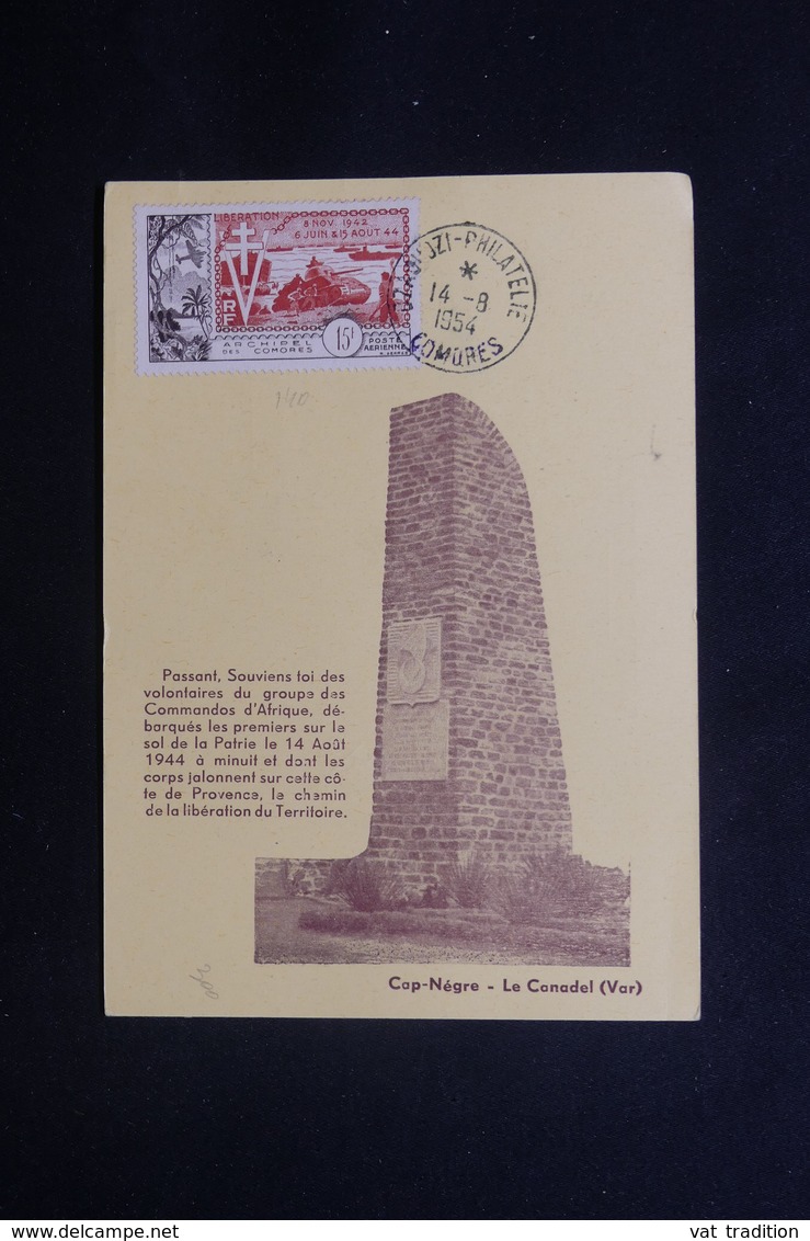 COMORES - Carte Souvenir De Libération En 1954 - L 48746 - Cartas & Documentos