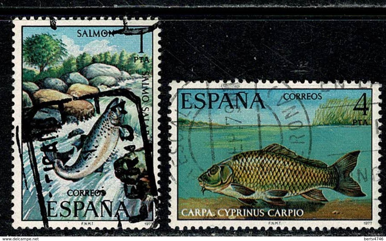 Spanje 1977 Yv 2042, 2045, Ed 2403, 2406, Mi 2289, 2292 (fishes - Vissen - Poissons) Obl. -  Gebr. - Used - Oblitérés