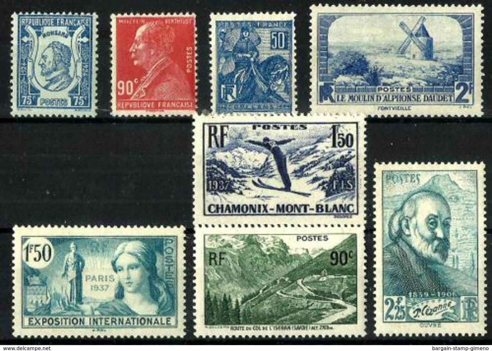 Francia Lote 7 Sellos Con Charnela. Cat.28,50€ - Unused Stamps