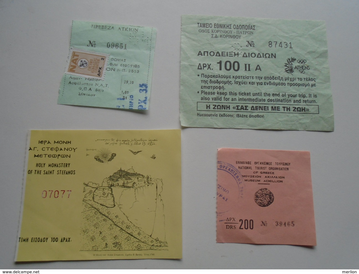 ZA242.2 Greece  -Lot Of 4 Old Entry Tickets  - Ticket D' Entrée - Tickets - Vouchers