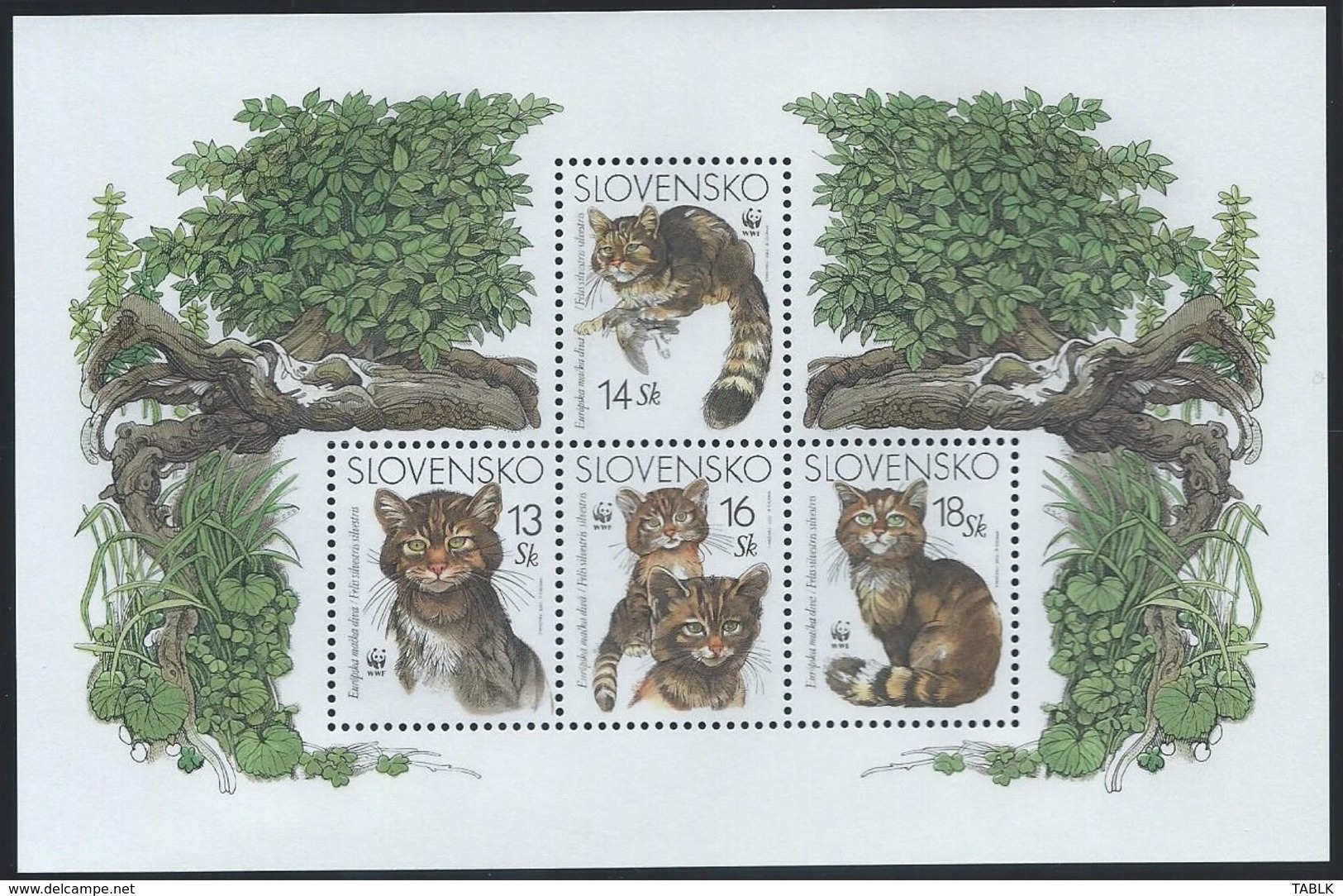 WWF-SLOWAKIJE-EUROPESE WILDE KAT-stamps+4 FDC + 4 MAX - THEMA DIEREN - WILD LIFE - ANIMALS - KATTEN - CATS - FDC