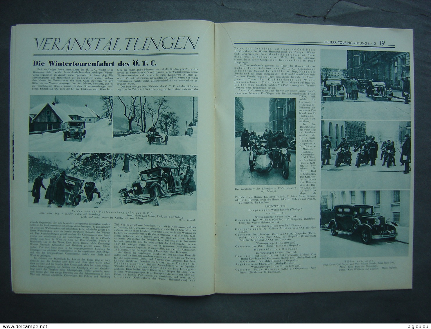 Österreichische Touring Zeitung - Februar 1935 - - Automobile SS-Wagen - Auto En Transport