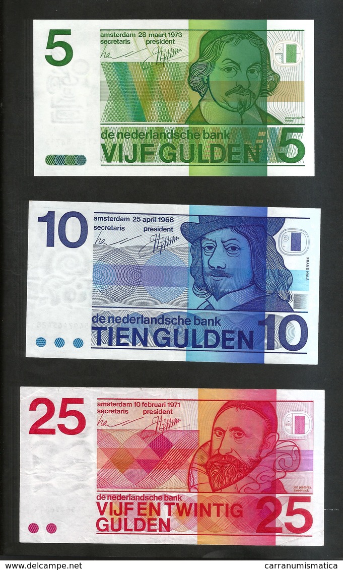 PAYS - BAS / NETHERLANDS / OLANDA - 25, 10, 5 GULDEN  (1971 / 1968 / 1973) Lot Of 3 Different Banknotes - 25 Gulden