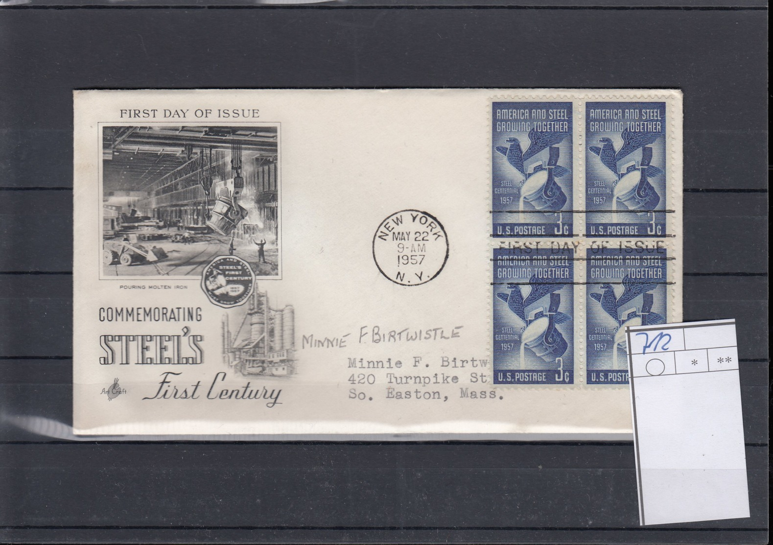 USA FDC Michel Cat.No. 712 Bloc Of Four - 1951-1960