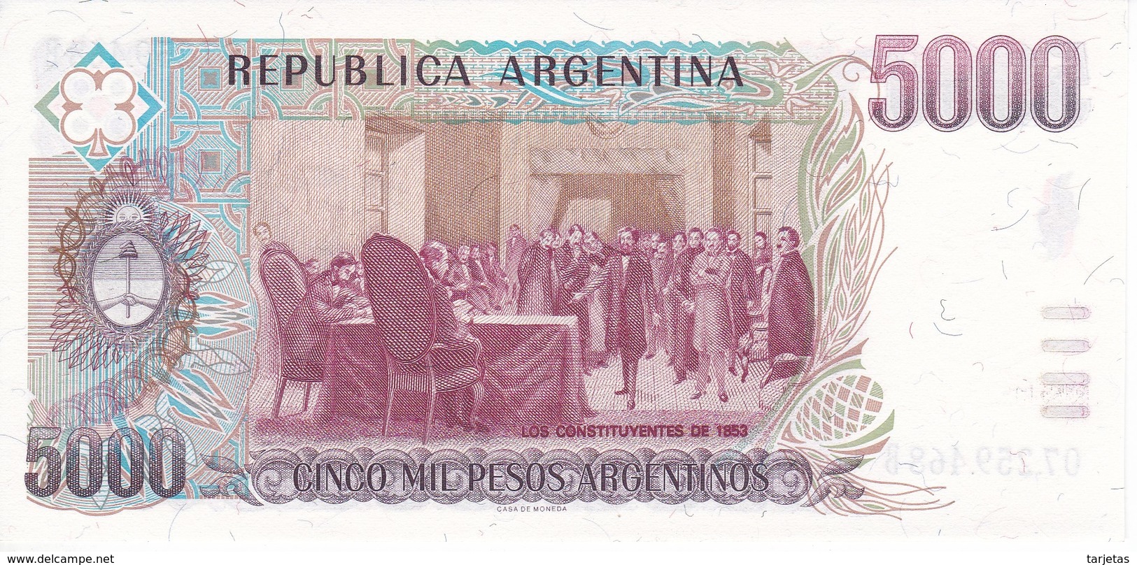 BILLETE DE ARGENTINA DE 5000 PESOS ARGENTINOS DEL AÑO 1984  (BANKNOTE) SIN CIRCULAR-UNCIRCULATED - Argentina