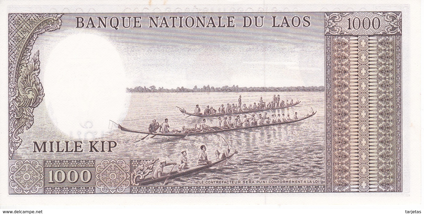 BILLETE DE LAOS DE 1000 KIP DEL AÑO 1963 (BANKNOTE) SIN CIRCULAR-UNCIRCULATED - Laos