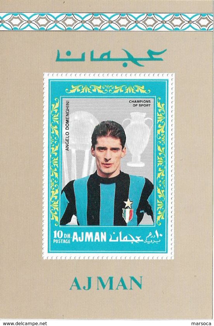 AJMAN DELUXE DOMENGHINI INTER SHEET NUOVO** CALCIO SOCCER FOOTBALL MNH ** - Club Mitici