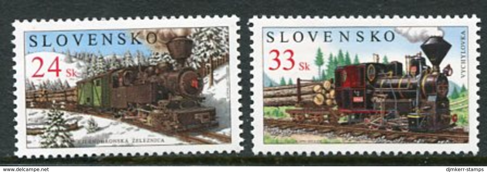 SLOVAKIA 2005 Steam Locomotives MNH / **.  Michel 521-22 - Nuovi