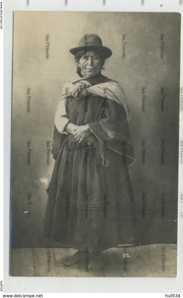 Bolivia Postcard Native Barefoot  Lady La Paz 1920s - Bolivia