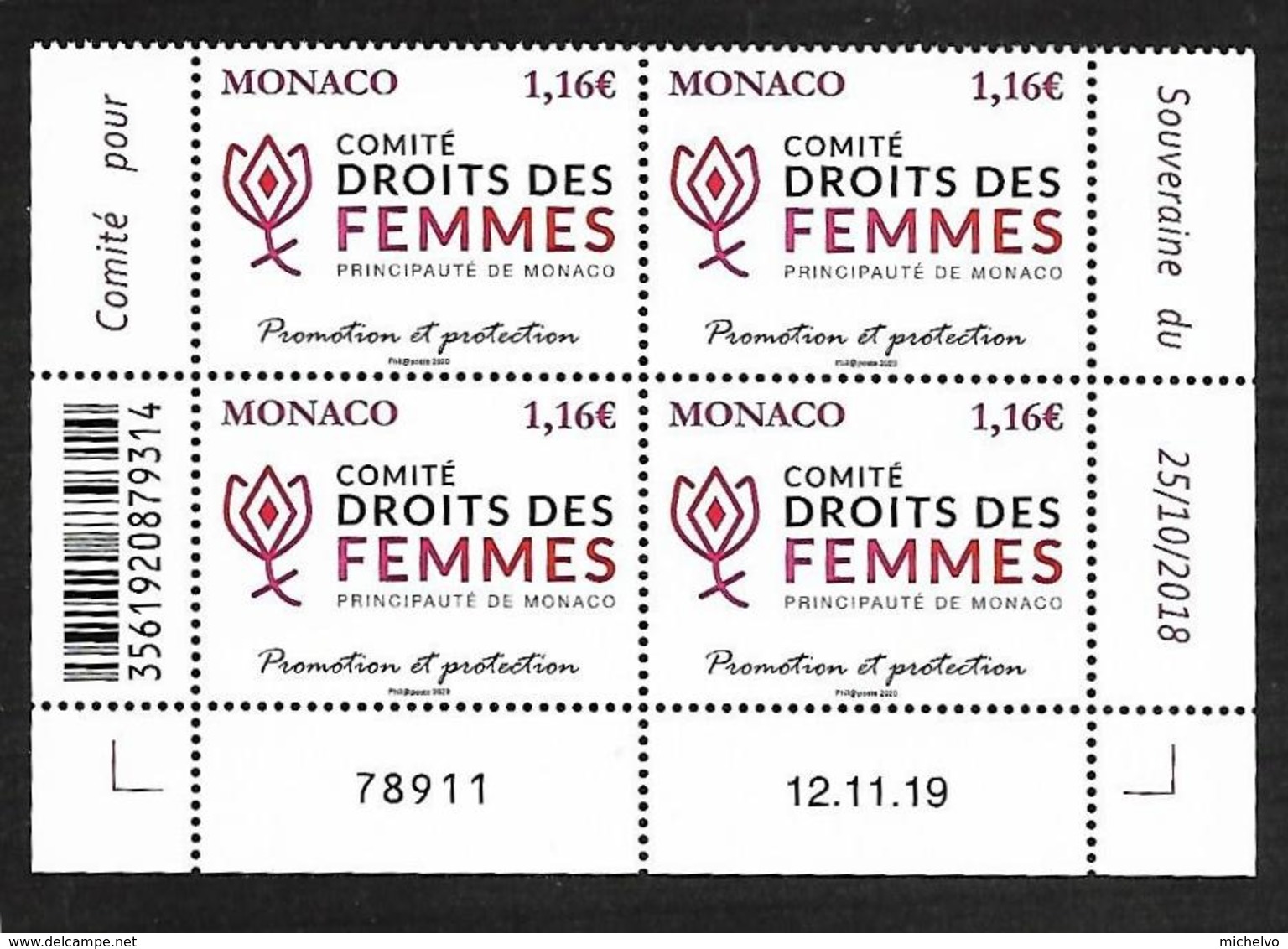 Monaco 2020 - Yv N° 3214 ** - Comité Pour La Promotion Et La Protection Des Droits Des Femmes - Unused Stamps