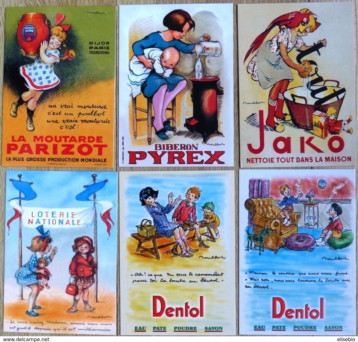 Lot De 6 CPM Publicitaires Illustrées Par POULBOT (reproductions) Voir Scans Recto / Verso. - Poulbot, F.