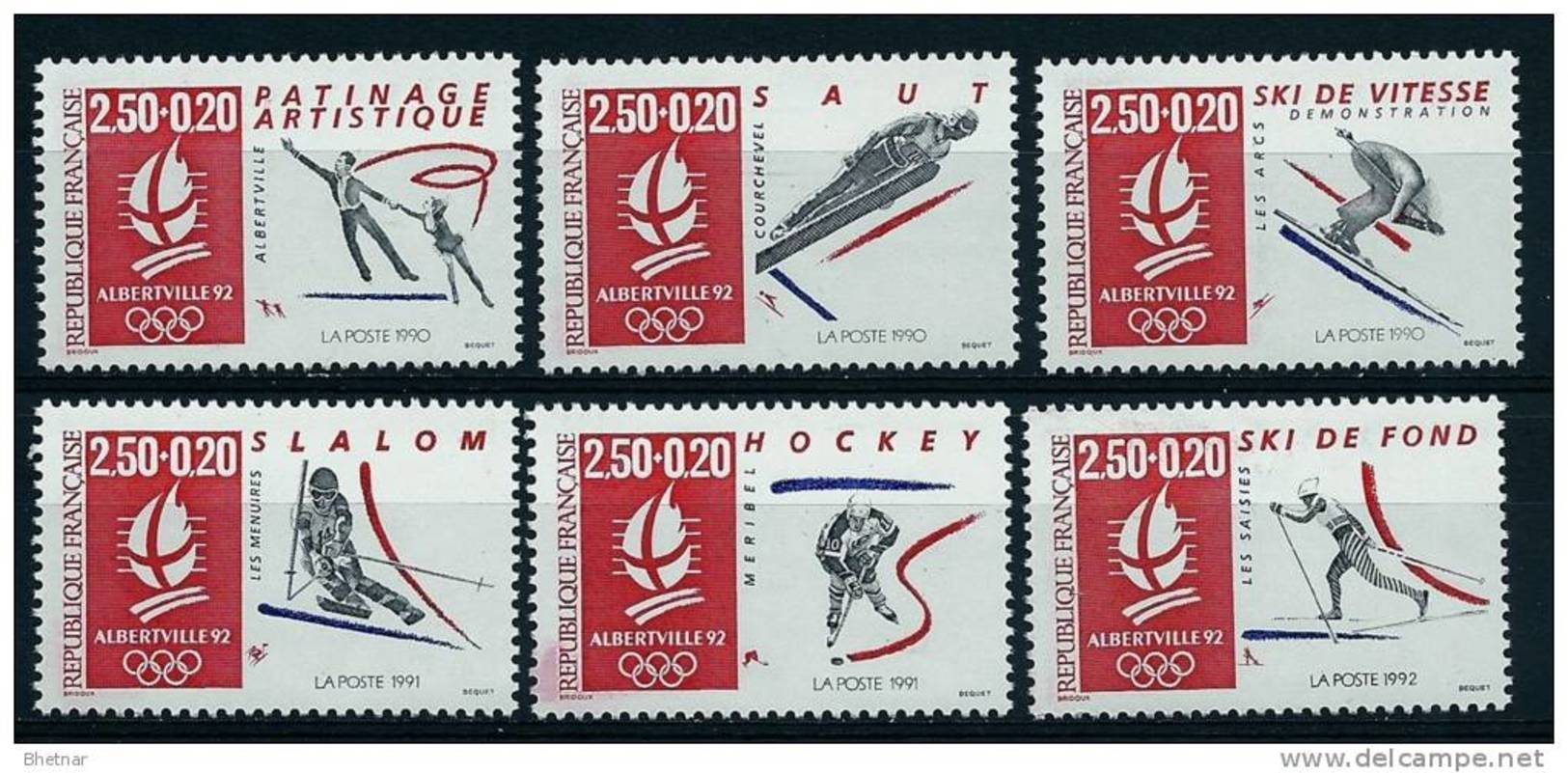 FR YT 2737 à 2742 " Albertville Nouvelles Valeurs " 1992 Neuf** - Unused Stamps
