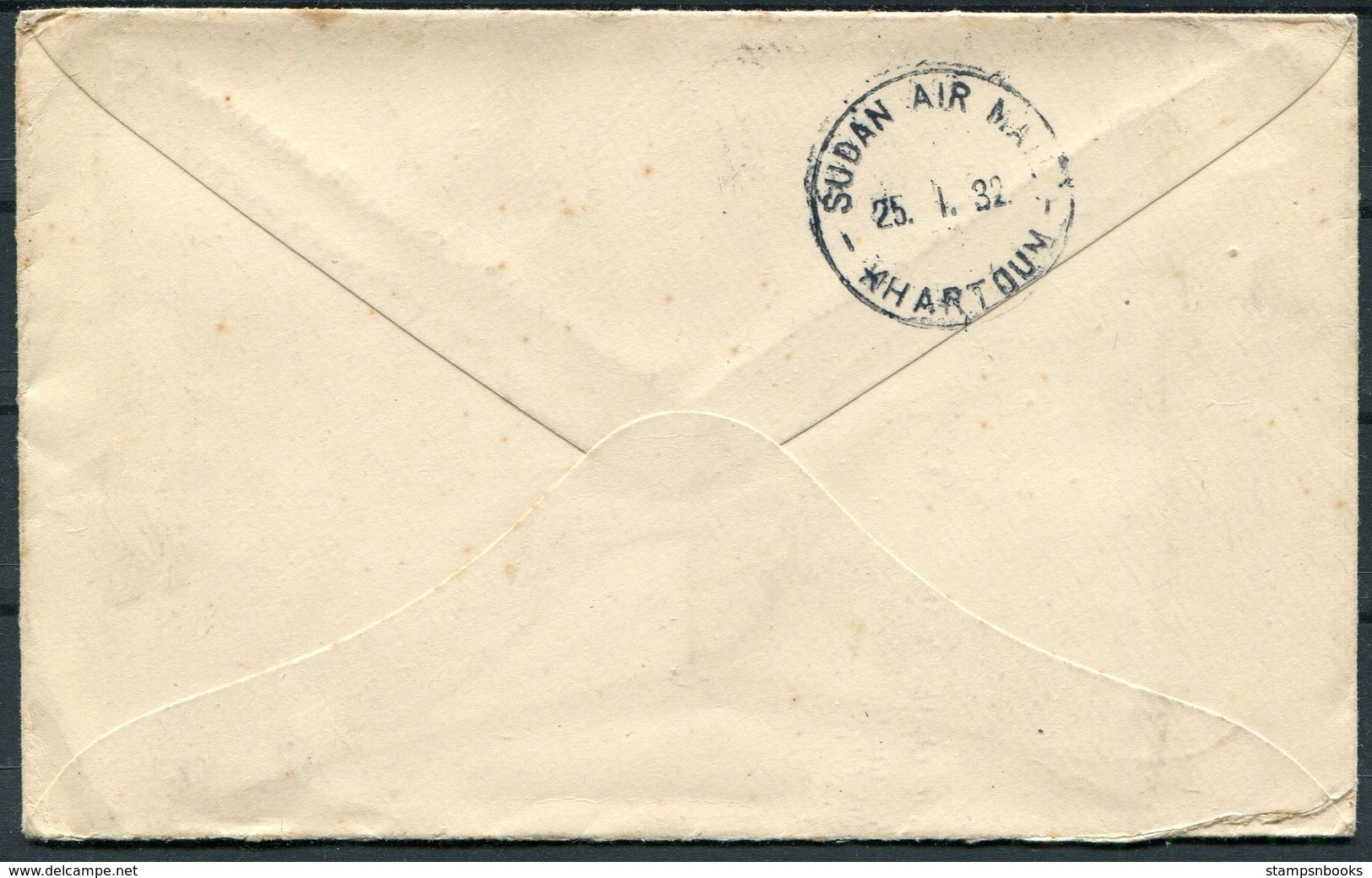 1932 GB Imperial Airways First Flight London - Cape Town - Khartoum Sudan Air Mail - Covers & Documents