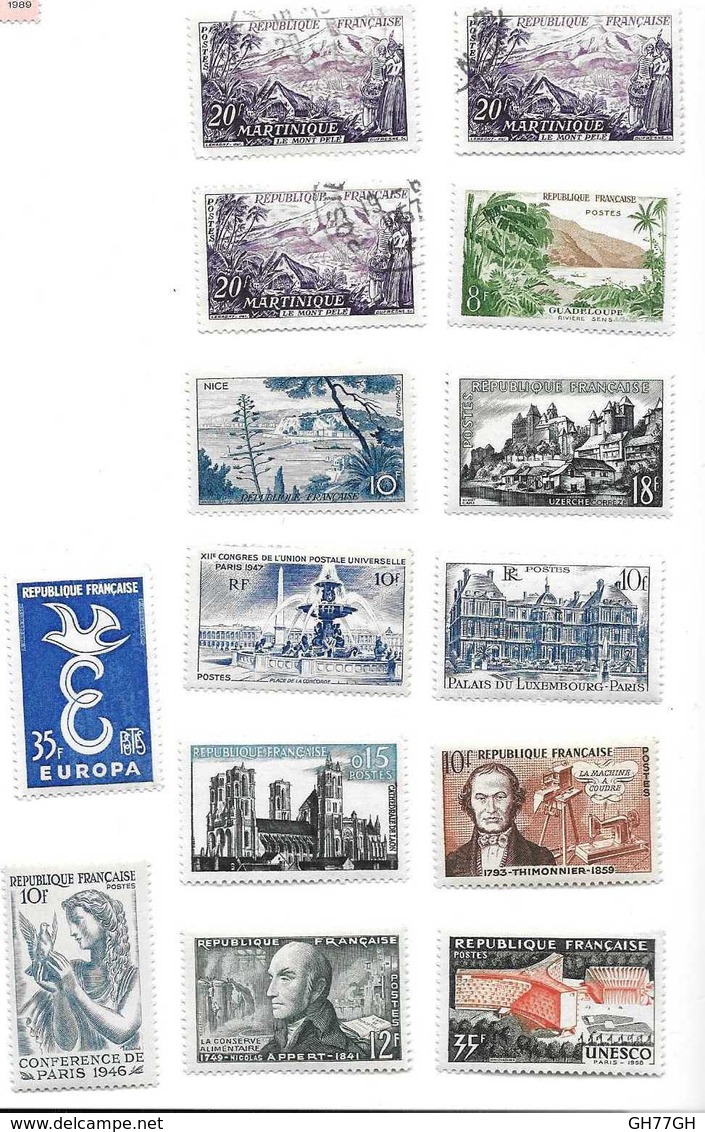 Petit Lot De Timbres République Française -dont Guadeloupe & Martinique - Vrac (max 999 Timbres)