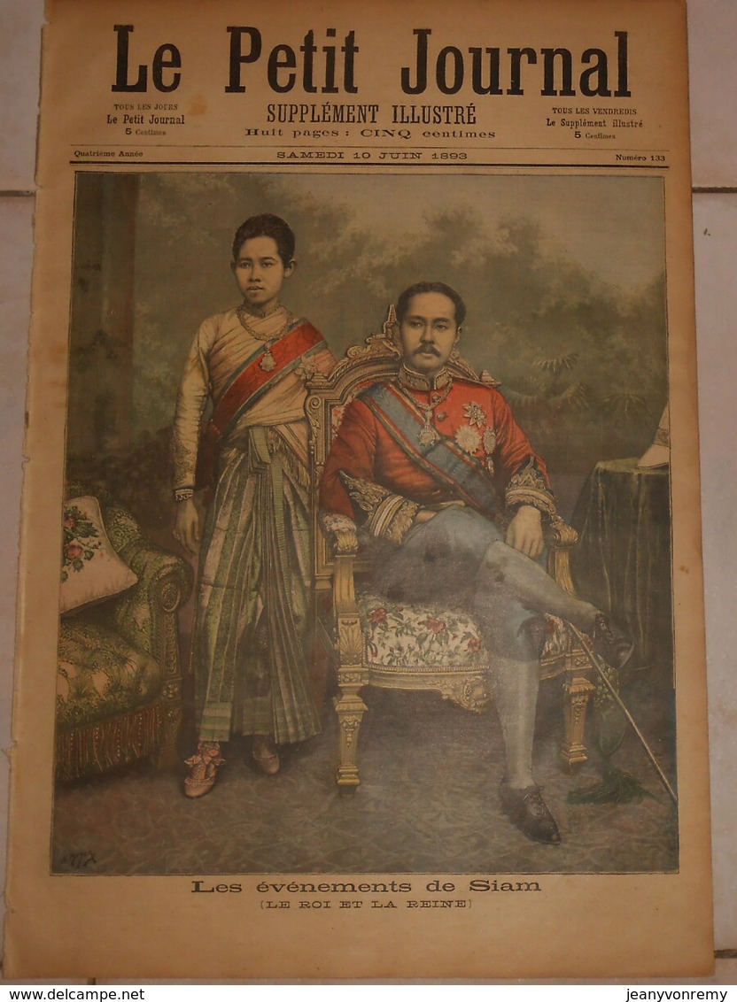 Le Petit Journal. 10 Juin 1893. Les événements De Siam. Inauguration Du Port De Tunis. - Magazines - Before 1900