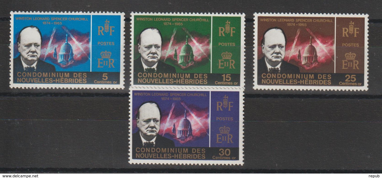 Nouvelles-Hébrides Légende Française 1966 Sir Winston Churchill 227-230 ** 4 Val. MNH - Ungebraucht