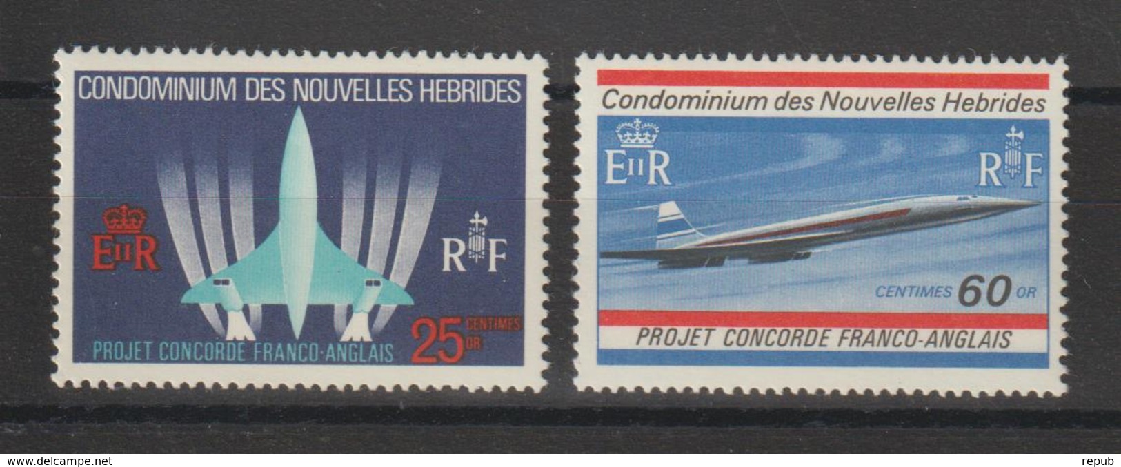 Nouvelles-Hébrides Légende Française 1968 Concorde 276-277, 2 Val ** MNH - Ungebraucht