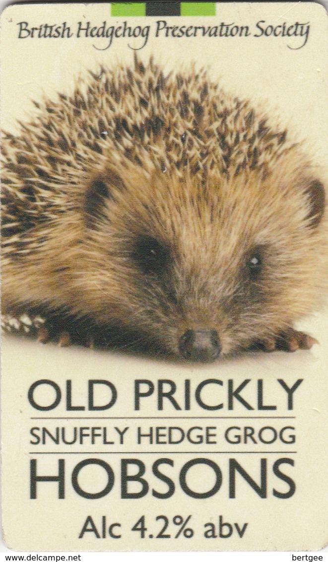 HOBSONS BREWERY  (CLEOBURY MORTIMER, ENGLAND) - OLD PRICKLY SNUFFLY HEDGE GROG - PUMP CLIP FRONT - Enseignes