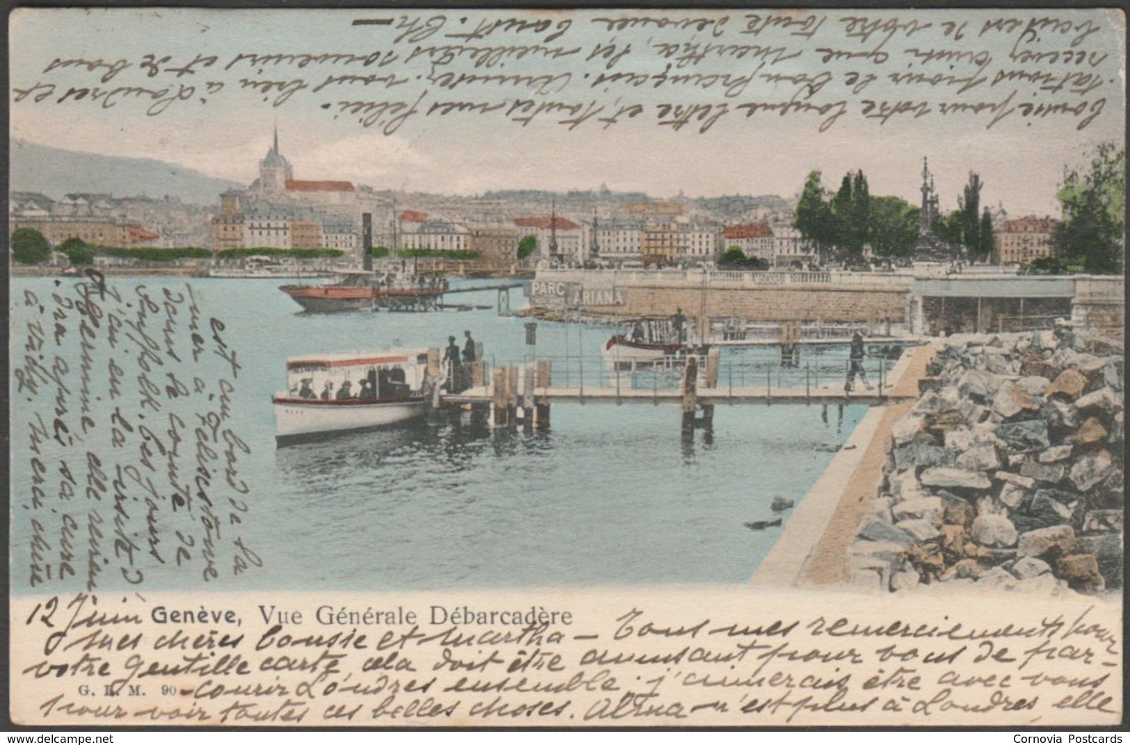 Vue Générale Débarcadère, Genève, 1905 - Lips CPA GLM90 - Genève