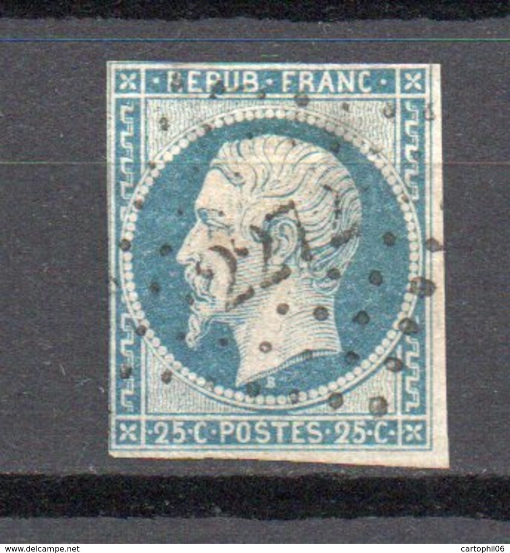 - FRANCE N° 10 Oblitéré Losange PC - 25 C. Bleu Type Louis-Napoléon 1852 - Cote 45 EUR - - 1852 Louis-Napoléon