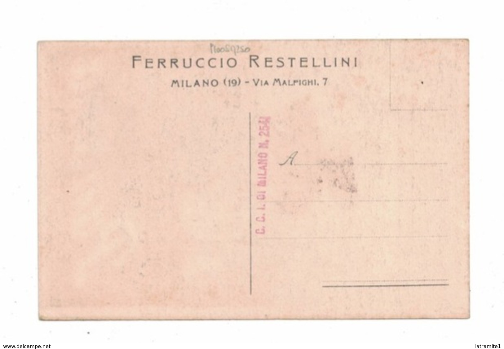 CARTOLINA PUBBLICITARIA RESTELLI MILANO Importatore Cappelli Panama - Mercanti