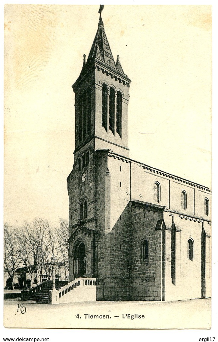 Algérie - TLEMCEN - L'Eglise - Bon état, Voir Impression Décalée Du Dos - Tlemcen