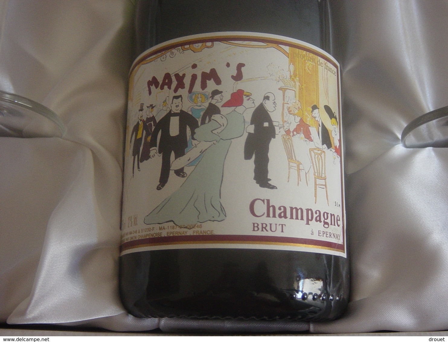 CHAMPAGNE MAXIM'S PRESTIGE- COFFRET AVEC SES 2 FLUTES - RARETE - Champagne & Sparkling Wine