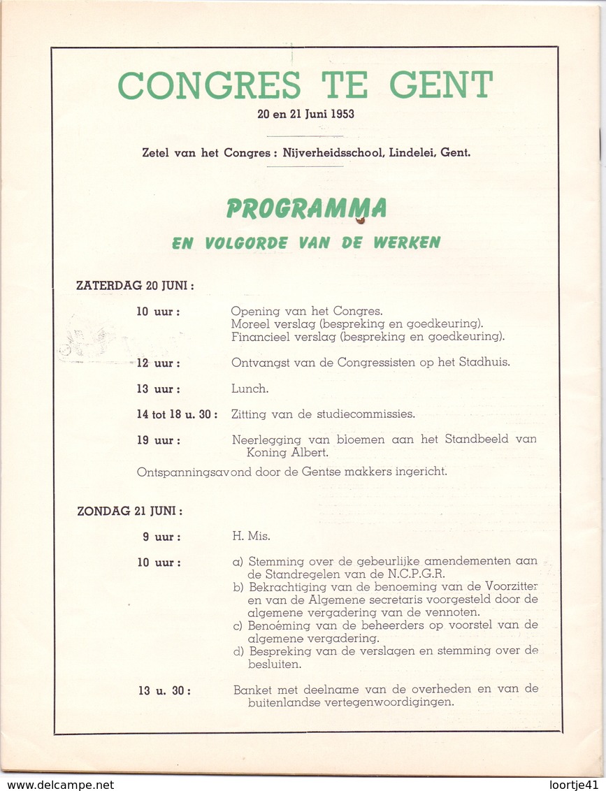 Magazine Tijdschrift - Kracht - Programma Congres Politieke Gevangenen - Gent 1953 - Guerre 1939-45