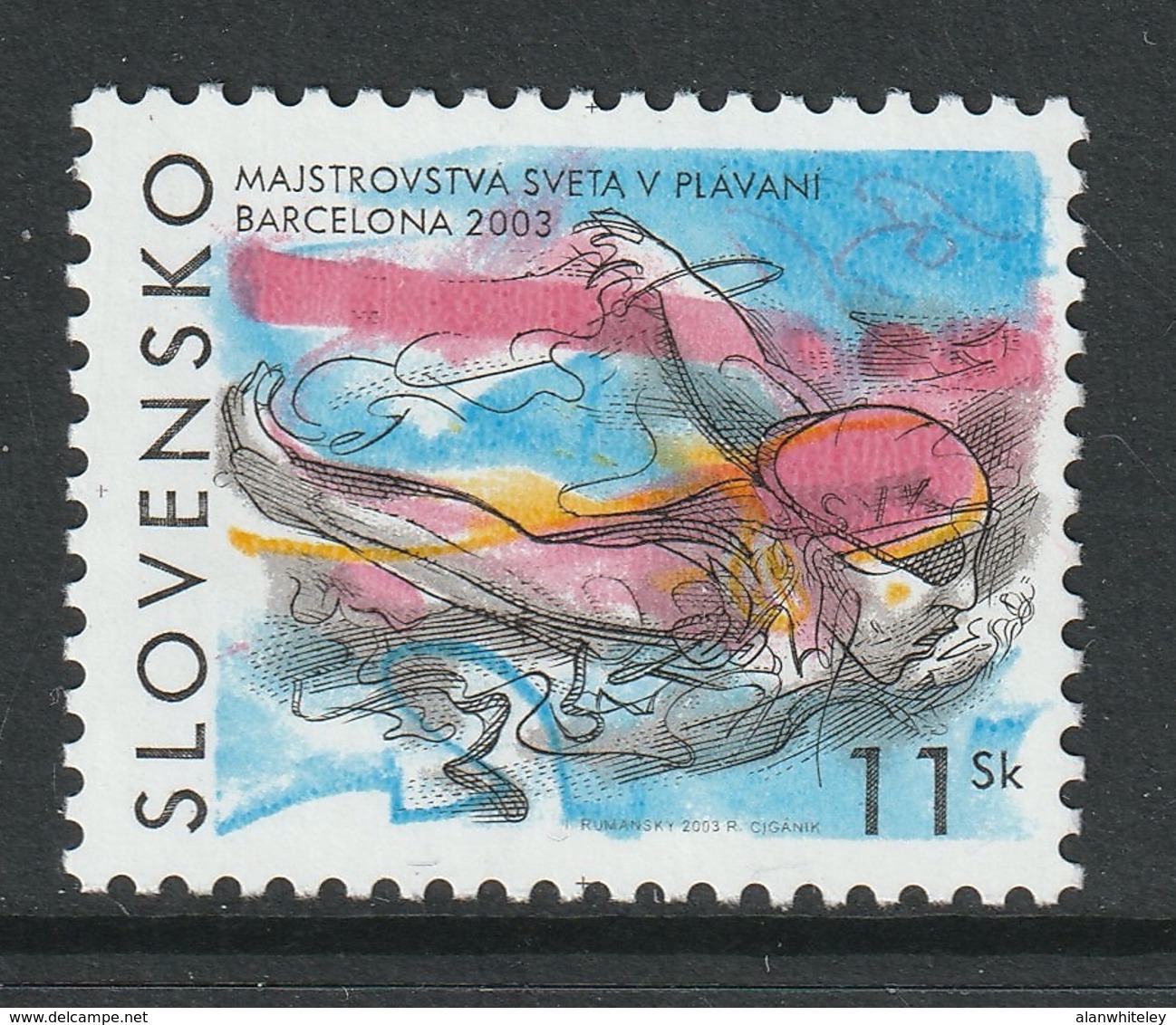 SLOVAKIA 2003 World Swimming Championship, Barcelona: Single Stamp UM/MNH - Schwimmen