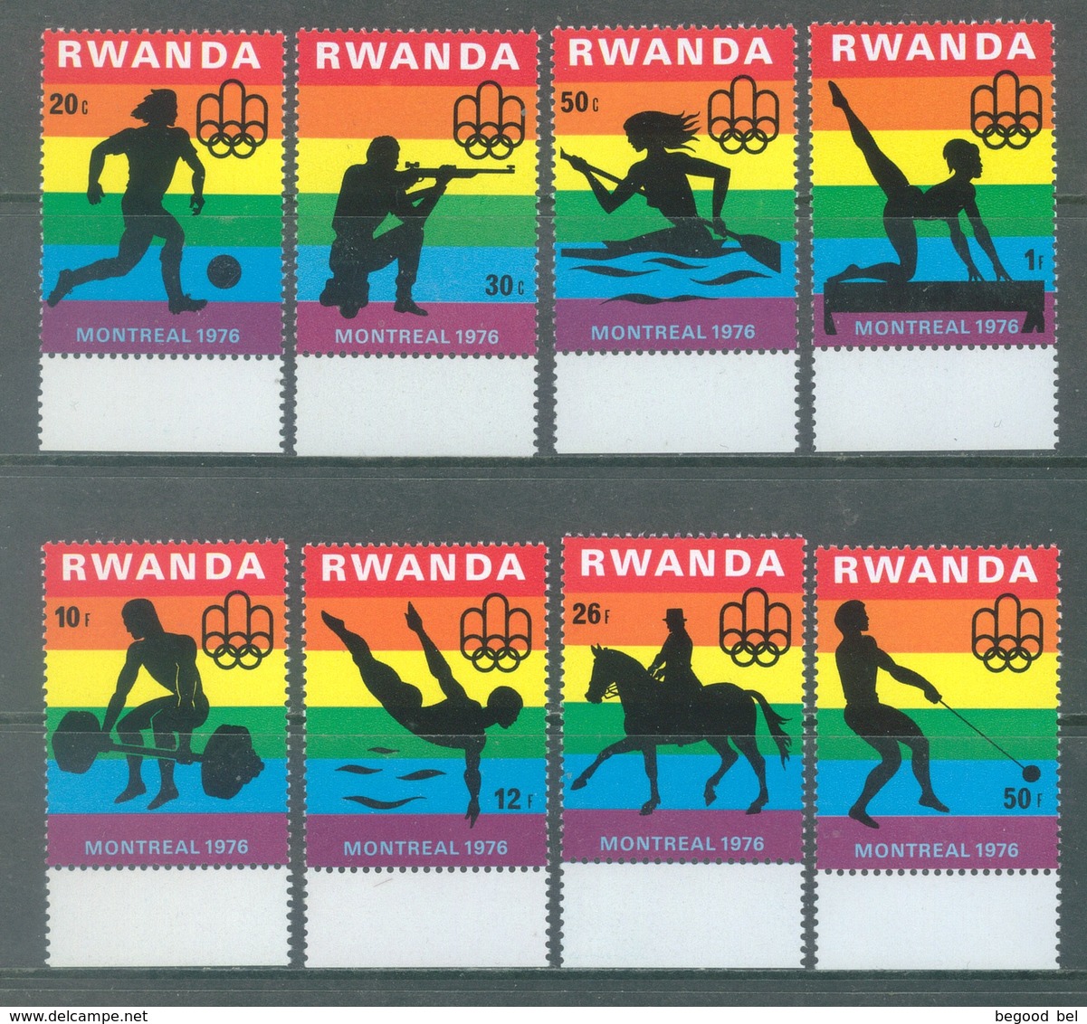 REPUBLIQUE RWANDAISE - 1976 - MNH/*** - OLYMPIC GAMES MONTREAL - COB 761-768 Yv 737-744 - Lot 20736 - Neufs