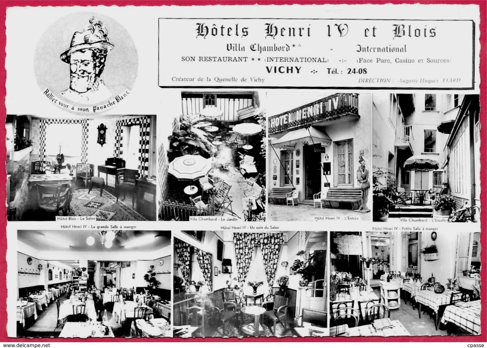 CPSM Publicitaire 03 VICHY - Hôtels Henri IV Et Blois "Joyeux Noël Et Bonne Année" De Monsieur Et Madame FIARD * Hôtel - Vichy