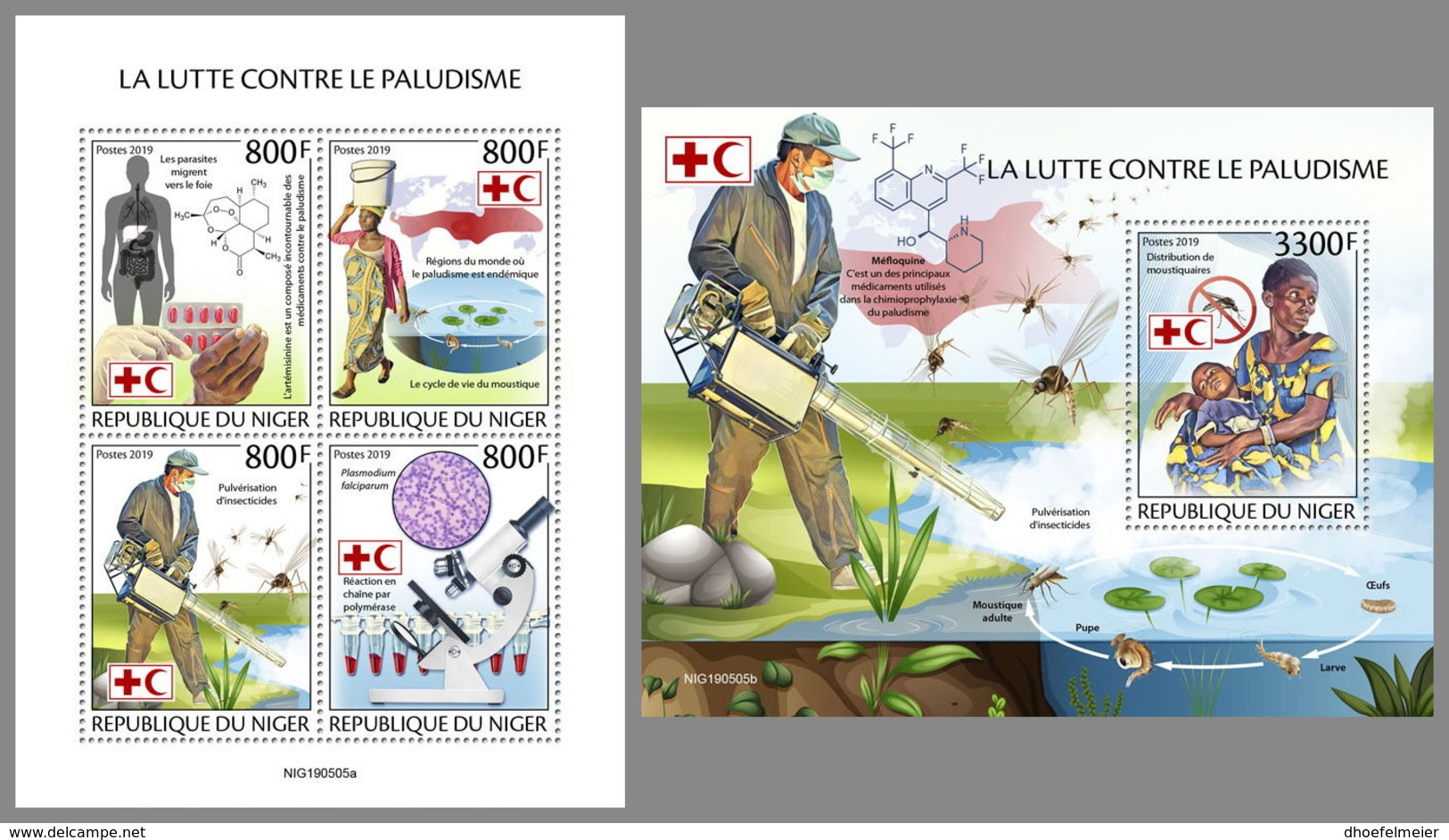 NIGER 2019 MNH Fight Agains Malaria Kampf Gegen Malaria Lutte Contre Le Paludisme M/S+S/S - OFFICIAL ISSUE - DH1949 - Disease