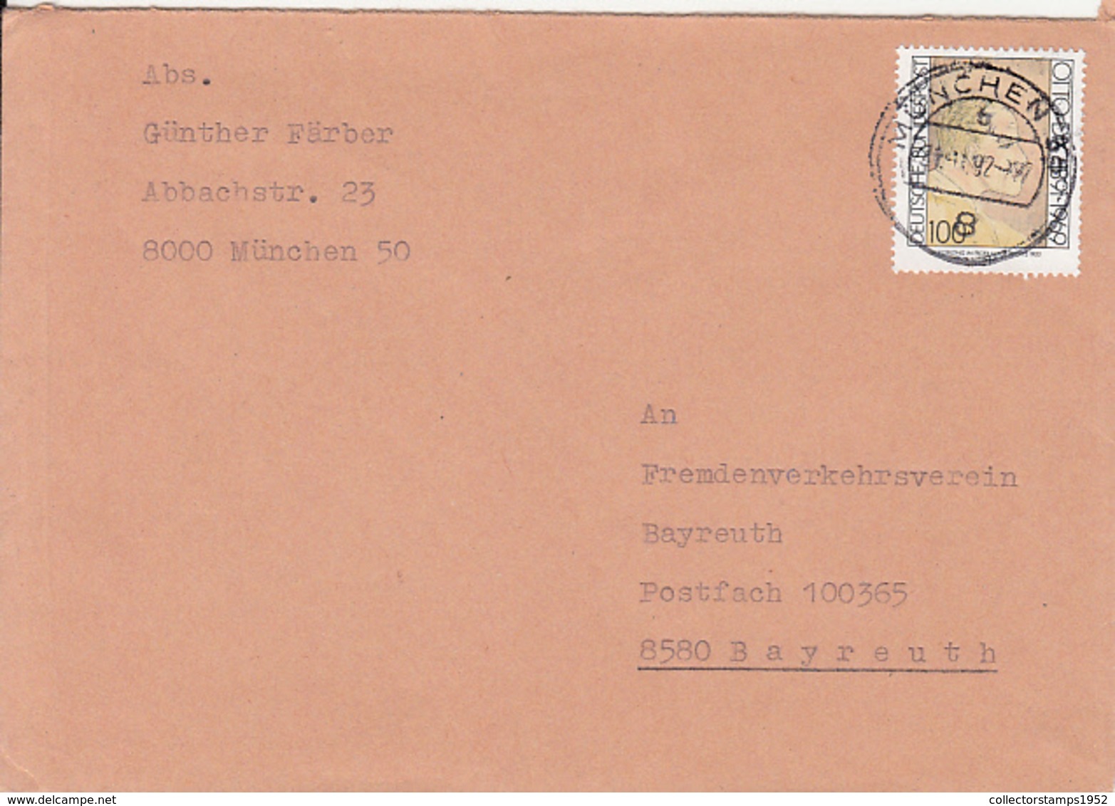 84017- OTTO DIX STAMPS ON COVER, 1992, GERMANY - Storia Postale