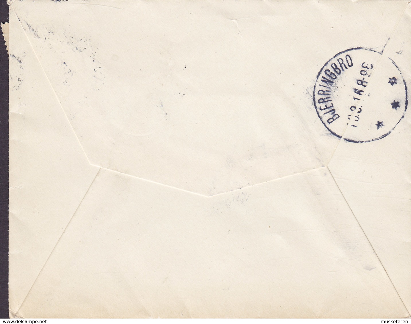 Denmark Brotype IIb NYKJØBING FALSTER 'Petite' 1916 Cover Brief BJERRINGBRO Svineslagteri Pork Slaughter House (Arr.) - Storia Postale