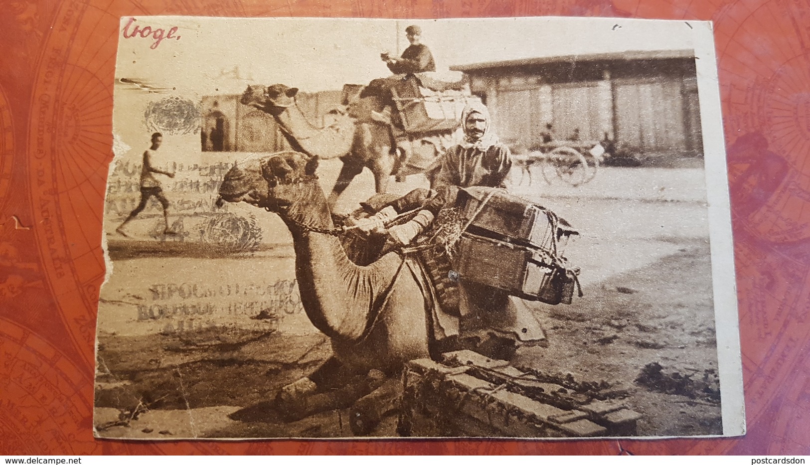 Russian Asia. Ashkhabad (Turkmenistan) Riding Camel  - OLD PC  1930s - Animated - Posted 1943 - Turkménistan