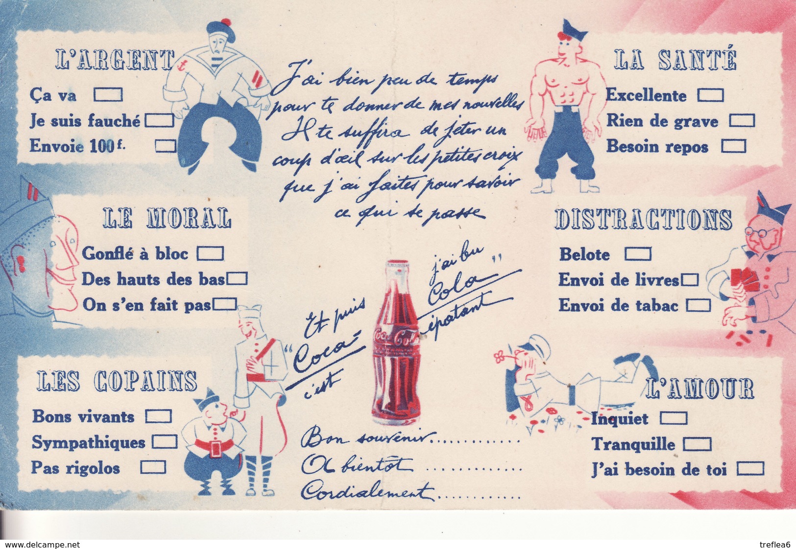 MARINE -POLICE NAVIGUATION - NICE - FM -  Sur Carte Postale Ancienne COCA-COLA - - Poste Maritime