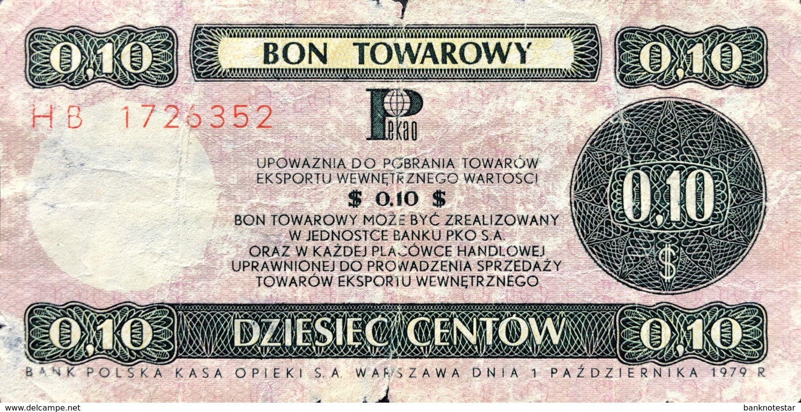 Poland 0.10 Dollars, P-FX37 (1979) - Very Good - Polen