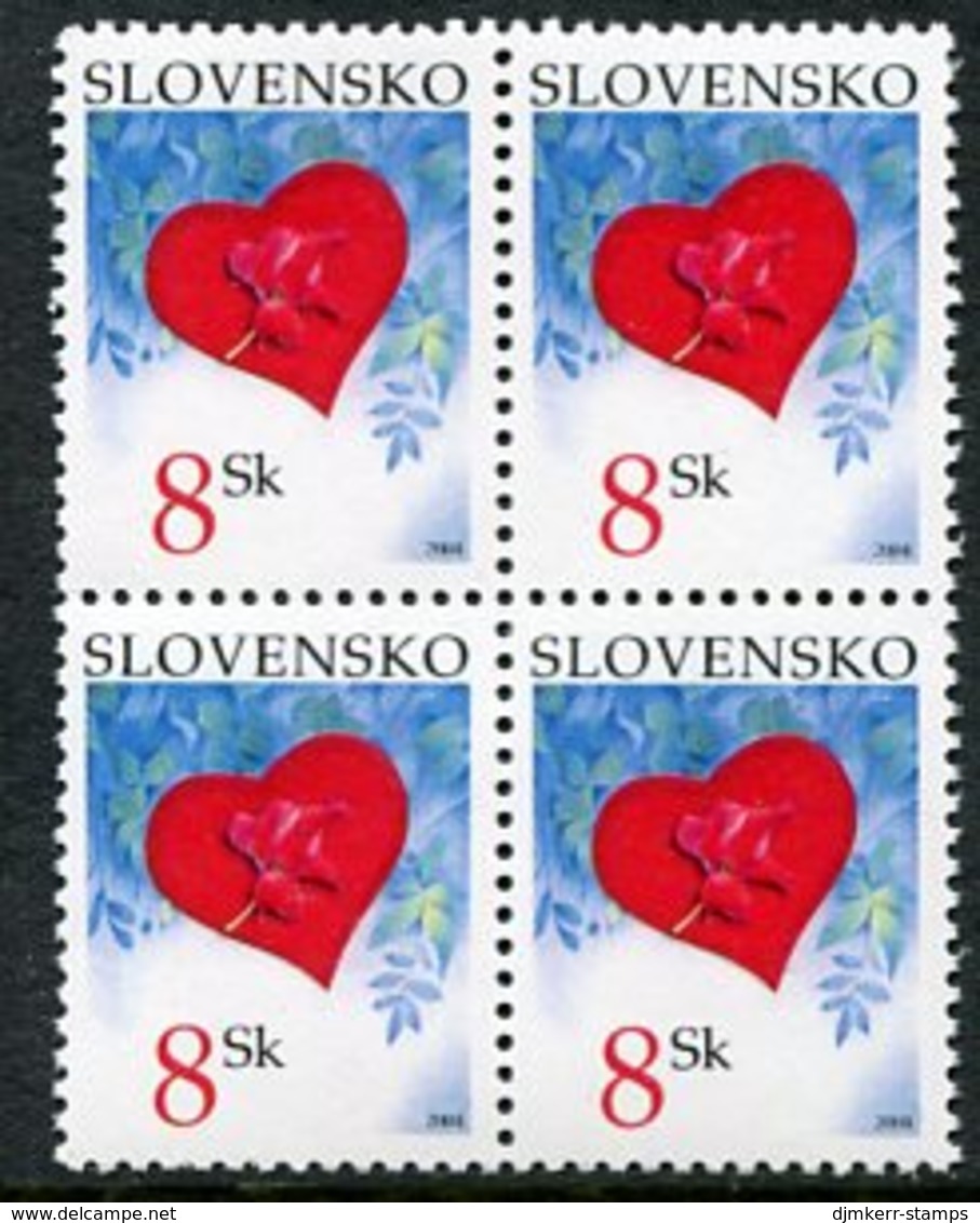 SLOVAKIA 2004 Valentines Greetings  Block Of 4 MNH / **.  Michel 477 - Unused Stamps