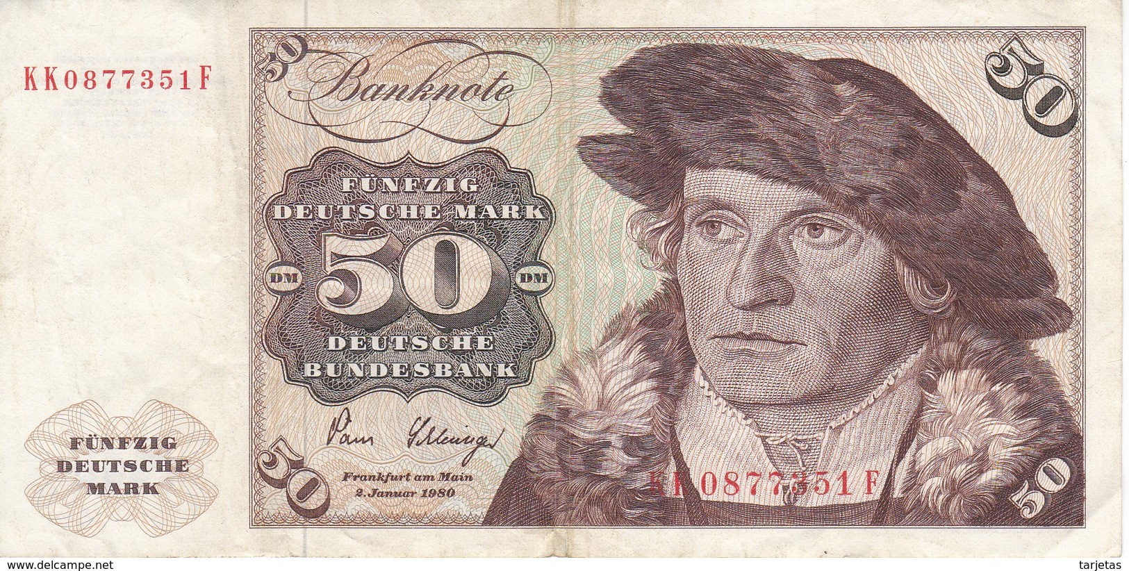 BILLETE DE ALEMANIA DE 50 MARK DEL AÑO 1980  (BANKNOTE) - 50 Deutsche Mark