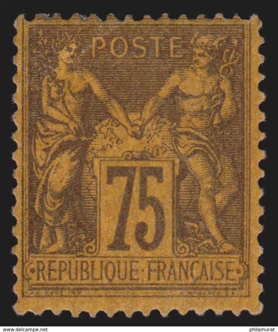 France N°99, Sage 75c Violet Sur Orange, Neufs * Avec Gomme COTE 400 € - B/TB - 1876-1898 Sage (Type II)