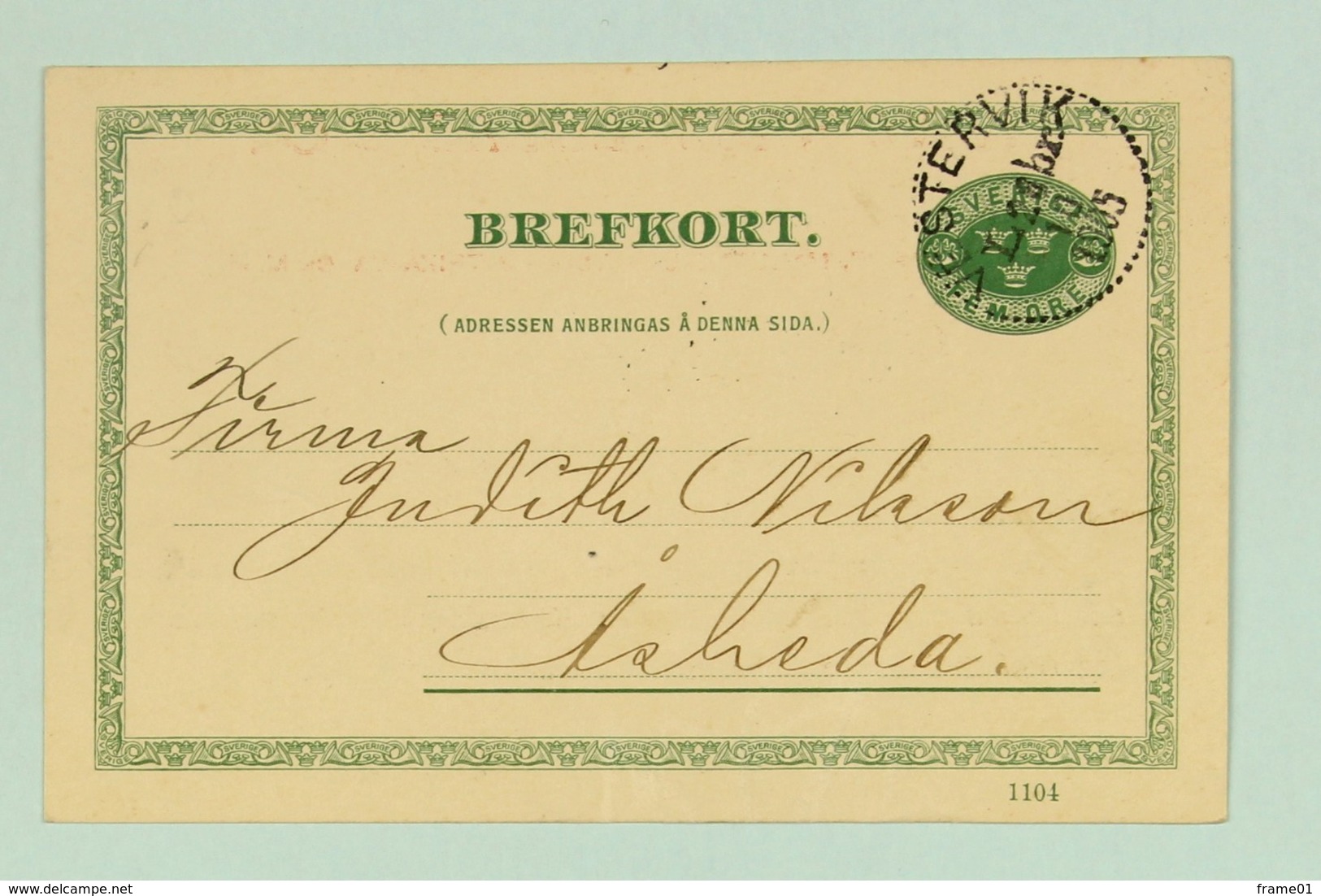 Sweden, Carte Postale, Brefkort, 1905, Hasselblad & Co, 5 öre Green, Västervik Cancellation - Storia Postale