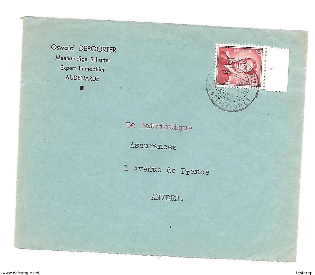 N° 925 Boudewijn/Marchand 2 Fr. Plaatnummer 3 Op Voorzijde/front De Lettre  20.3.1956 - Storia Postale