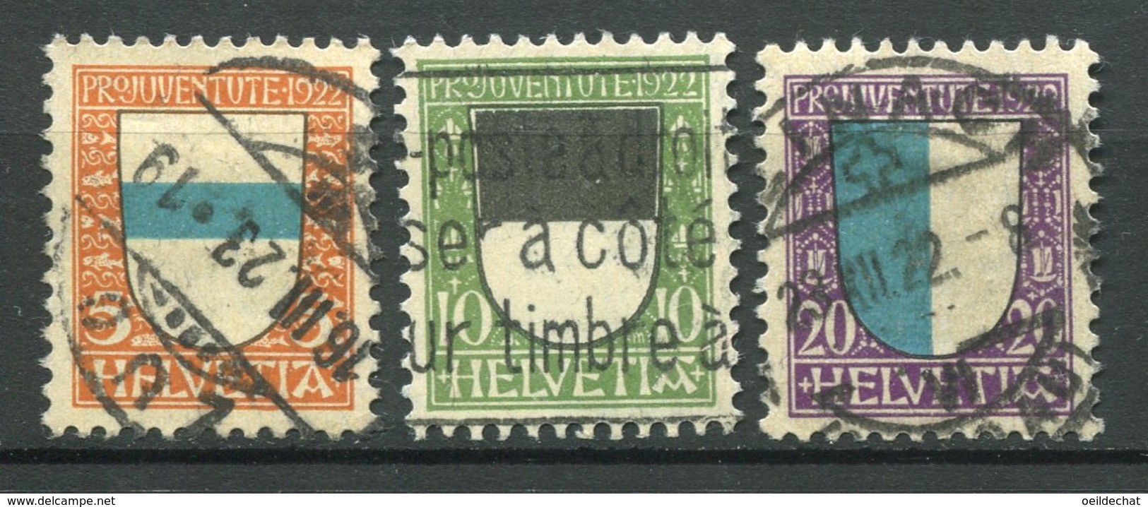 15904 SUISSE N°188/90°   Pro Juventute 1922   TB - Used Stamps